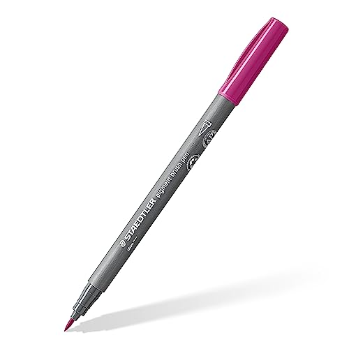 STAEDTLER brush pen pigment Arts, pflaume, pigmentierte Premium-Zeichentusche, Pinselspitze für variable Linienbreite, wasserfest, schnelltrocknend, 10 pflaume brush pens im Kartonetui, 371-68 von Staedtler