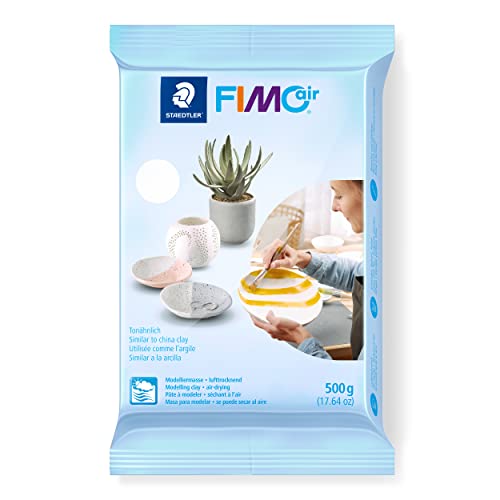 STAEDTLER lufttrocknende Modelliermasse FIMO air, weiß, sofort gebrauchsfähig, kein Brennvorgang notwendig, 500g, angenehme Haptik, klebt nicht, mind. 95% natürliche Rohstoffe, 8100-0 STAEDTLER lufttrocknende Modelliermasse FIMO air, weiß, sofort gebrauchsfähig, kein Brennvorgang notwendig, 500g, angenehme Haptik, klebt nicht, mind. 95% natürliche Rohstoffe, 8100-0 von Staedtler