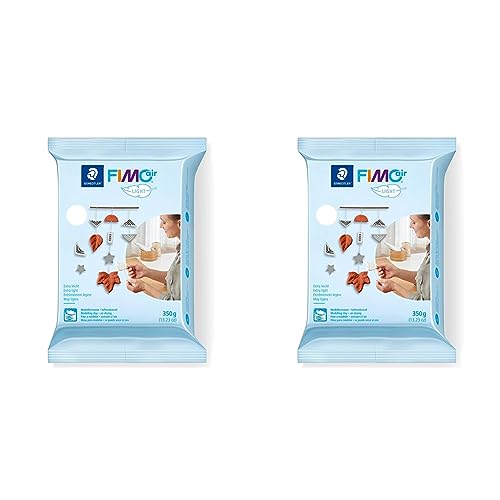 STAEDTLER lufttrocknende Modelliermasse FIMO air light, extra leicht, weiß, sofort gebrauchsfähig, kein Brennvorgang notwendig, 350g, angenehme Haptik, klebt nicht, 8130-0 (Packung mit 2) von Staedtler