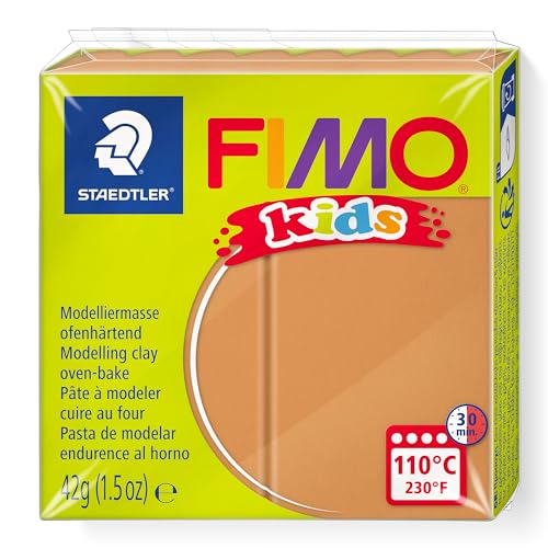 STAEDTLER ofenhärtende Modelliermasse FIMO kids, hellbraun, extra weich und geschmeidig, speziell für Kinder, Normalblock 42g, 8030-71 STAEDTLER ofenhärtende Modelliermasse FIMO kids, hellbraun, extra weich und geschmeidig, speziell für Kinder, Normalblock 42g, 8030-71 von Staedtler