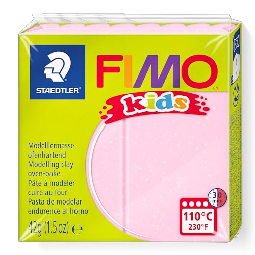 STAEDTLER ofenhärtende Modelliermasse FIMO kids, perlglanz rosa, extra weich und geschmeidig, speziell für Kinder, Normalblock 42g, 8030-206 STAEDTLER ofenhärtende Modelliermasse FIMO kids, perlglanz rosa, extra weich und geschmeidig, speziell für Kinder, Normalblock 42g, 8030-206 von STAEDTLER