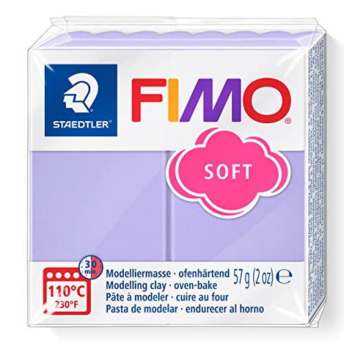 STAEDTLER ofenhärtende Modelliermasse FIMO soft, flieder, weich und geschmeidig, speziell für Einsteiger und Hobbykünstler, Normalblock 57g, 8020-605 STAEDTLER ofenhärtende Modelliermasse FIMO soft, flieder, weich und geschmeidig, speziell für Einsteiger und Hobbykünstler, Normalblock 57g, 8020-605 von Staedtler