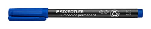 STAEDTLER permanent Marker Lumocolor, blau, Superfein, ca. 0,4 mm, wisch- und wasserfest, Made in Germany, nachfüllbar, lange Lebensdauer, 10 blaue Universalstifte im Kartonetui, 313-3 STAEDTLER permanent Marker Lumocolor, blau, Superfein, ca. 0,4 mm, wisch- und wasserfest, Made in Germany, nachfüllbar, lange Lebensdauer, 10 blaue Universalstifte im Kartonetui, 313-3 von Staedtler