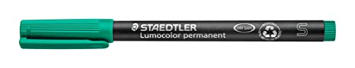 STAEDTLER permanent Marker Lumocolor, grün, Superfein, ca. 0,4 mm, wisch- und wasserfest, Made in Germany, nachfüllbar, lange Lebensdauer, 10 grüne Universalstifte im Kartonetui, 313-5 STAEDTLER permanent Marker Lumocolor, grün, Superfein, ca. 0,4 mm, wisch- und wasserfest, Made in Germany, nachfüllbar, lange Lebensdauer, 10 grüne Universalstifte im Kartonetui, 313-5 von Staedtler