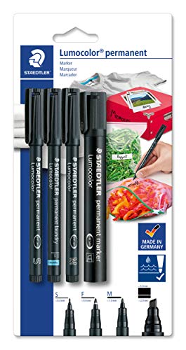 STAEDTLER permanent Marker Set Lumocolor, Universalstift Linienbreite S und M, Wäschemarker, Marker Keilspitze, wasserfest auf fast allen Flächen, 4 permanent Marker auf Blisterkarte, 60 BK-6 STAEDTLER permanent Marker Set Lumocolor, Universalstift Linienbreite S und M, Wäschemarker, Marker Keilspitze, wasserfest auf fast allen Flächen, 4 permanent Marker auf Blisterkarte, 60 BK-6 von STAEDTLER