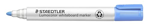 STAEDTLER whiteboard Marker Lumocolor, hellblau, Linienbreite 2,00 mm, schnelltrocknend, geruchsarm, lange Lebensdauer, blockierte Spitze, 10 whiteboard Marker in Faltschachtel, 351-30 von Staedtler