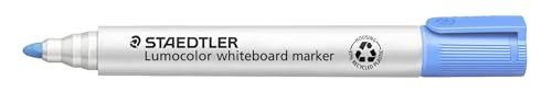 STAEDTLER whiteboard Marker Lumocolor, hellblau, Linienbreite 2,00 mm, schnelltrocknend, geruchsarm, lange Lebensdauer, blockierte Spitze, 10 whiteboard Marker in Faltschachtel, 351-30 von STAEDTLER