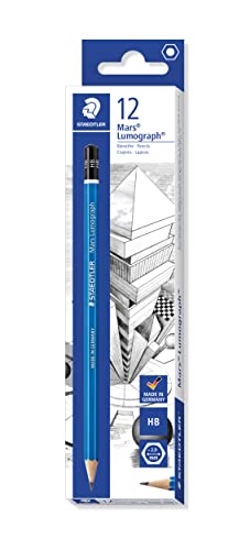 STAEDTLER Zeichenbleistift Mars Lumograph, Härtegrad HB, unglaublich bruchfeste Premium-Bleistifte, hohe Qualität, spezielle Minenrezeptur, Sechskantform, 12 Bleistifte in Faltschachtel, 100-HB von STAEDTLER