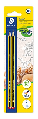 STAEDTLER Bleistift Noris 120, Made from Upcycled Wood, Härtegrad HB, Rutschfeste Soft-Oberfläche, hohe Buchfestigkeit, hohe Qualität Made in Germany, Blisterkarte mit 2 Stück, 120-2 BK2D STAEDTLER Bleistift Noris 120, Made from Upcycled Wood, Härtegrad HB, Rutschfeste Soft-Oberfläche, hohe Buchfestigkeit, hohe Qualität Made in Germany, Blisterkarte mit 2 Stück, 120-2 BK2D von Staedtler