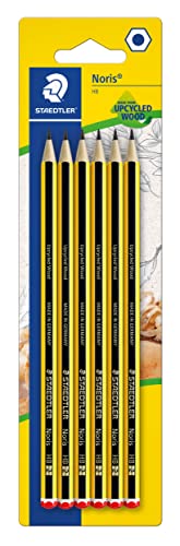 STAEDTLER Bleistift Noris 120, Made from Upcycled Wood, Härtegrad HB, Rutschfeste Soft-Oberfläche, hohe Buchfestigkeit, hohe Qualität Made in Germany, Blisterkarte mit 6 Stück, 120-2BK6DA STAEDTLER Bleistift Noris 120, Made from Upcycled Wood, Härtegrad HB, Rutschfeste Soft-Oberfläche, hohe Buchfestigkeit, hohe Qualität Made in Germany, Blisterkarte mit 6 Stück, 120-2BK6DA von Staedtler