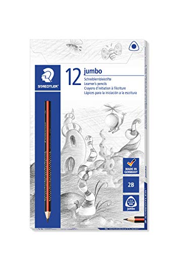 STAEDTLER 1285-1 Noris Club Jumbo Schreiblernstift, Härtegrad 2B, Katonetui mit 12 Stück (1er Pack) von Staedtler