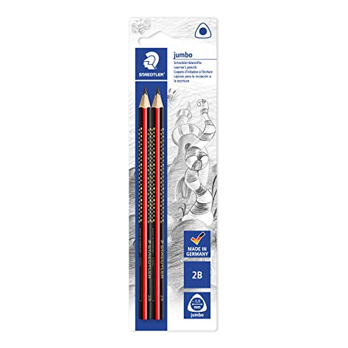 STAEDTLER 1285 1BK2 Noris Club Jumbo Schreiblernstift, Härtegrad 2B, Blisterkarte mit 2 Stück von Staedtler