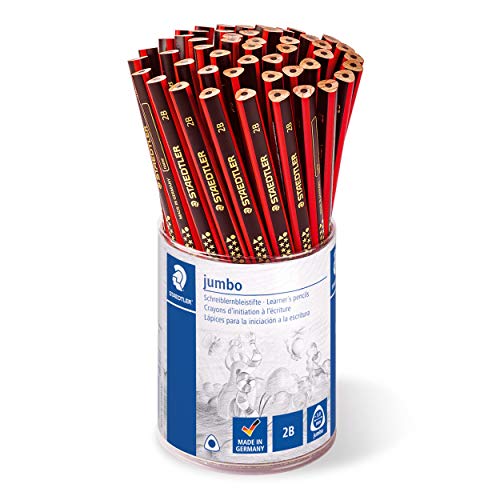 STAEDTLER 1285 KP50 Noris Club Jumbo Schreiblernstift, Härtegrad 2B, Köcher mit 50 Stück, rot STAEDTLER 1285 KP50 Noris Club Jumbo Schreiblernstift, Härtegrad 2B, Köcher mit 50 Stück, rot von Staedtler