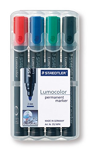 Staedtler 352 WP Lumocolor permanent Marker in aufstellbarer Box (3 x 4er Box) von Staedtler