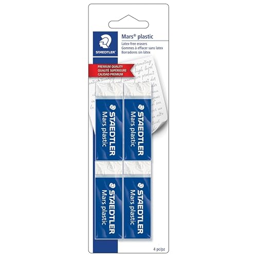 STAEDTLER 526 50 BK Mars Plastic, Premium Qualität, Vinyl-Radiergummi, weiß, latexfrei, alterungsbeständig, minimales Zerknittern von Staedtler