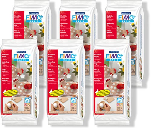 Staedtler 8101-43 Modelliermasse Fimo air Basic, 6X 1000 g, Blassrosa Staedtler 8101-43 Modelliermasse Fimo air Basic, 6X 1000 g, Blassrosa von Staedtler