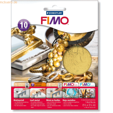 Staedtler Blattmetall Fimo 14cm x 14cm gold VE=10 Blatt von Staedtler