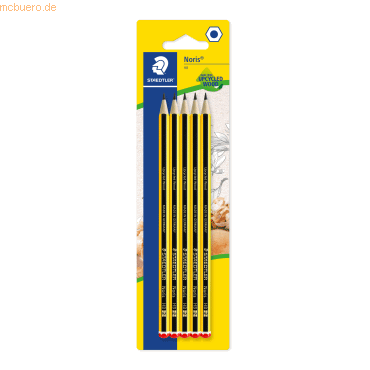 10 x Staedtler Bleistift Noris 120 HB gelb-schwarz 5 Stück auf Blister von Staedtler