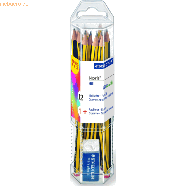 Staedtler Bleistift Noris HB 12 Stück + Radierer auf Blisterkarte von Staedtler