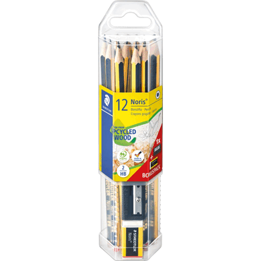 Staedtler Bleistift Noris Wopex HB 12 Stück + Radierer und Spitzer Staedtler Bleistift Noris Wopex HB 12 Stück + Radierer und Spitzer von Staedtler