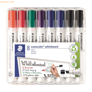 Staedtler Boardmarker Lumocolor 351 BWP8X sortiert 8 Stück Staedtler Boardmarker Lumocolor 351 BWP8X sortiert 8 Stück von Staedtler