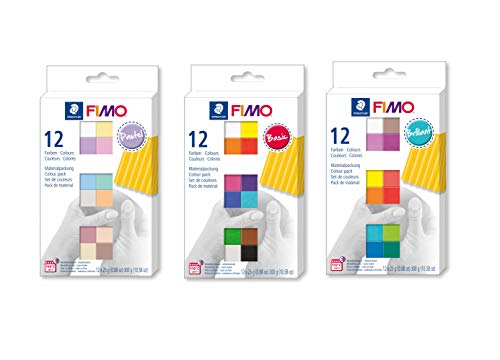 Staedtler FIMO Soft ofenhärtende Modelliermasse (Brilliant, 36 Blöcke Farbmix) von Staedtler