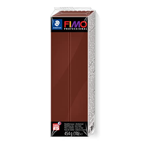 Staedtler FIMO professional ofenhärtende Modelliermasse (Großblock 454g (1 lb)) Farbe: schokolade von Staedtler