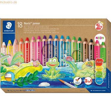 Staedtler Farbstift Noris junior 140 9,45mm VE=18 Farben + 1 Spitzer von Staedtler