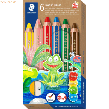 Staedtler Farbstift Noris junior 140 9,45mm VE=6 Farben + 1 Spitzer Staedtler Farbstift Noris junior 140 9,45mm VE=6 Farben + 1 Spitzer von Staedtler