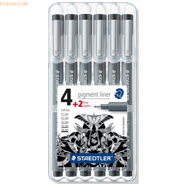 Staedtler Feinschreiber pigment liner Johanna Basford schwarz 6 Strich Staedtler Feinschreiber pigment liner Johanna Basford schwarz 6 Strich von Staedtler
