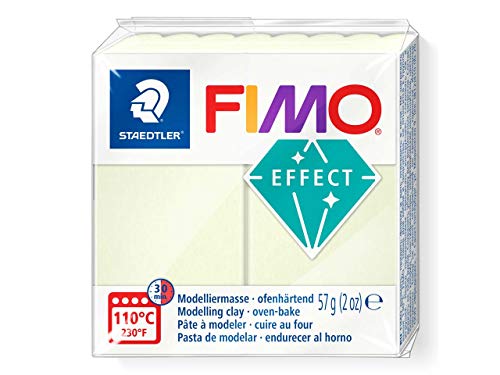 Staedtler Fimo Effect Ofenhärtende Modelliermasse in der Farbe Nachtleuchtend 57 Gramm, 8020-04 von Scrikss