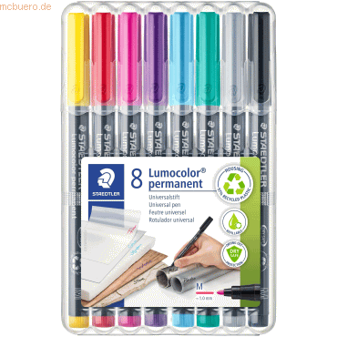 Staedtler Folienschreiber Lumocolor M permanent farbig sortiert VE=4 S von Staedtler