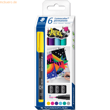 Staedtler Folienschreiber Lumocolor M permanent farbig sortiert VE=6 S Staedtler Folienschreiber Lumocolor M permanent farbig sortiert VE=6 S von Staedtler