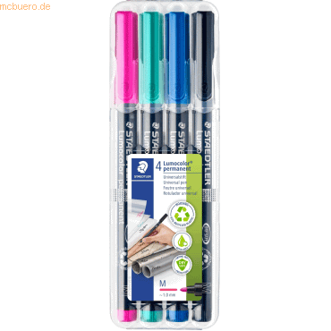 Staedtler Folienschreiber Lumocolor M permanent hellblau, türkis, lila von Staedtler