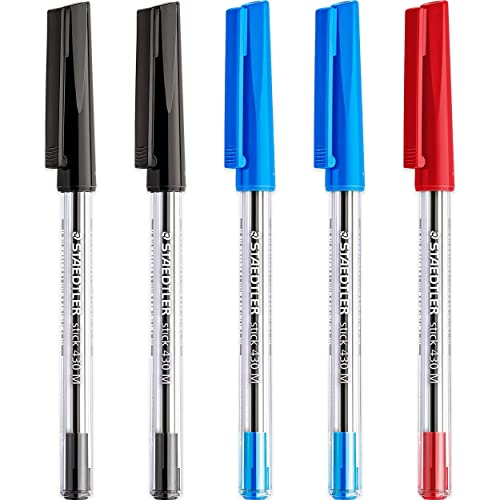 Staedtler Kugelschreiber, 0,5 mm, 430 Stück, glatt, Schwarz, Blau und Rot, 5 Stück von STAEDTLER
