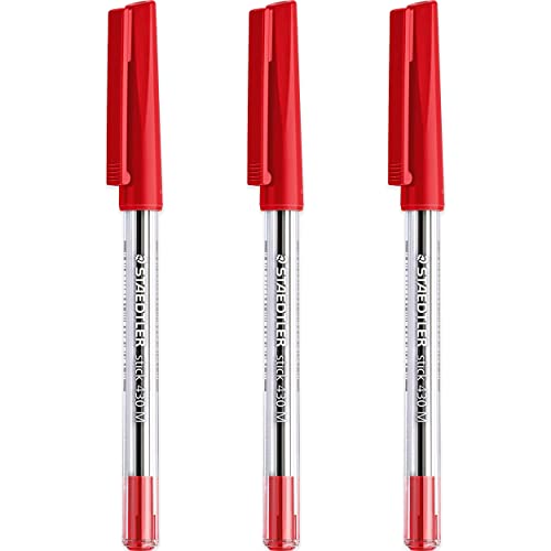 Staedtler Kugelschreiber, 0,5 mm, 430 Stück, glatt, rote Tinte, 3 Stück von Staedtler