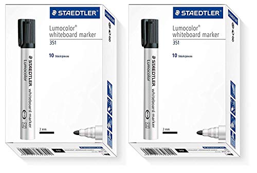 Staedtler Lumocolor 351-9 Whiteboard-Marker, Rundspitze, 20 Stück, schwarz Staedtler Lumocolor 351-9 Whiteboard-Marker, Rundspitze, 20 Stück, schwarz von Staedtler