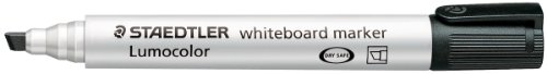 Staedtler Lumocolor 351 Whiteboard-Marker Rundspitze und Keilspitze, verscheidene Farben zur Auswahl (Keilspitze schwarz, 10) von Staedtler