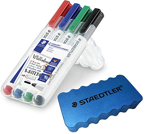 Staedtler Lumocolor Whiteboard-Marker (4er Etui + Staedtler Löscher) von Staedtler