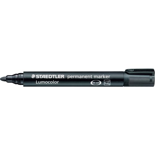 Staedtler Lumocolor permanent marker schwarz Rundspitze, permanent marker 1pièce (S) (schwarz, Rundspitze, schwarz, 2 mm, Deutschland, 1 Stück (S)) von STAEDTLER