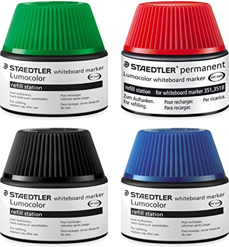 Staedtler Lumocolor whiteboard Marker Nachfüllstation für 351/351 B, 15-20x Nachfüllen 4 Farben blau rot grün schwarz Staedtler Lumocolor whiteboard Marker Nachfüllstation für 351/351 B, 15-20x Nachfüllen 4 Farben blau rot grün schwarz von Staedtler