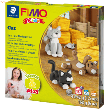 Staedtler Modelliermasse Fimo Kids Form & Play -Cat- 4x42g von Staedtler