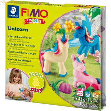 Staedtler Modelliermasse Fimo Kids Form & Play -Unicorn- 4x42g von Staedtler
