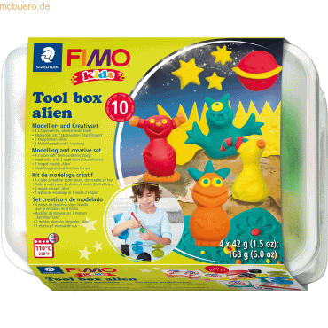 Staedtler Modelliermasse Fimo Kids Toolbox 4x42g -Alien- von Staedtler