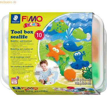 Staedtler Modelliermasse Fimo Kids Toolbox 4x42g -sealife- von Staedtler