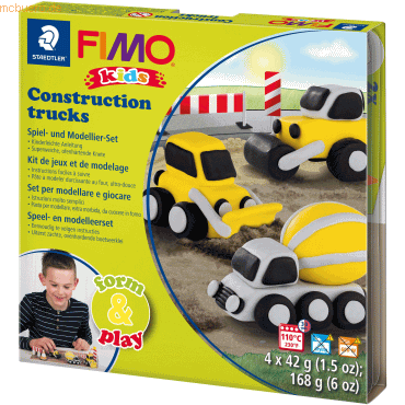 Staedtler Modelliermasse Fimo Kids form&play -Construction Trucks- 4x4 von Staedtler