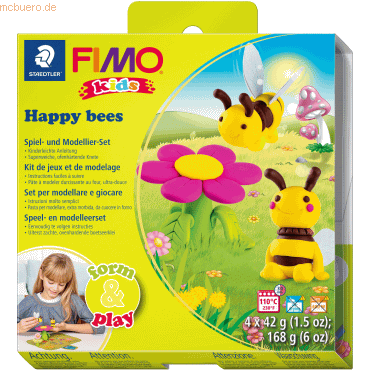 Staedtler Modelliermasse Fimo Kids form&play -Happy Bees- 4x42g von Staedtler