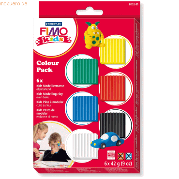 Staedtler Modelliermasse Fimo kids Colour pack basic 6x 42g von Staedtler