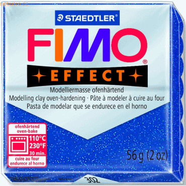 Staedtler Modelliermasse Fimo soft 56g blau glitter von Staedtler