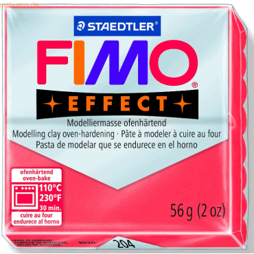 Staedtler Modelliermasse Fimo soft 56g rot transparent von Staedtler